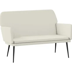 Bankjes*vidaXL Bankje 108x79x79 cm fluweel crèmekleurig Cr&egrave;me