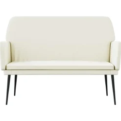 Bankjes*vidaXL Bankje 108x79x79 cm fluweel crèmekleurig Cr&egrave;me