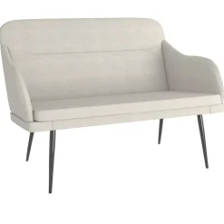 Bankje 110x76x80 cm fluweel crèmekleurig>vidaXL New
