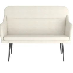 Bankje 110x76x80 cm fluweel crèmekleurig><noscript><img width=