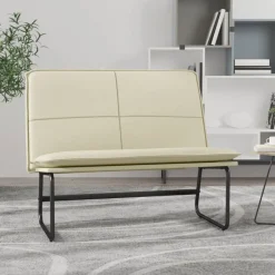 Bankje 100x75x76 cm kunstleer crèmekleurig>vidaXL Best