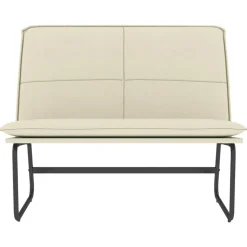 Bankje 100x75x76 cm kunstleer crèmekleurig><noscript><img width=