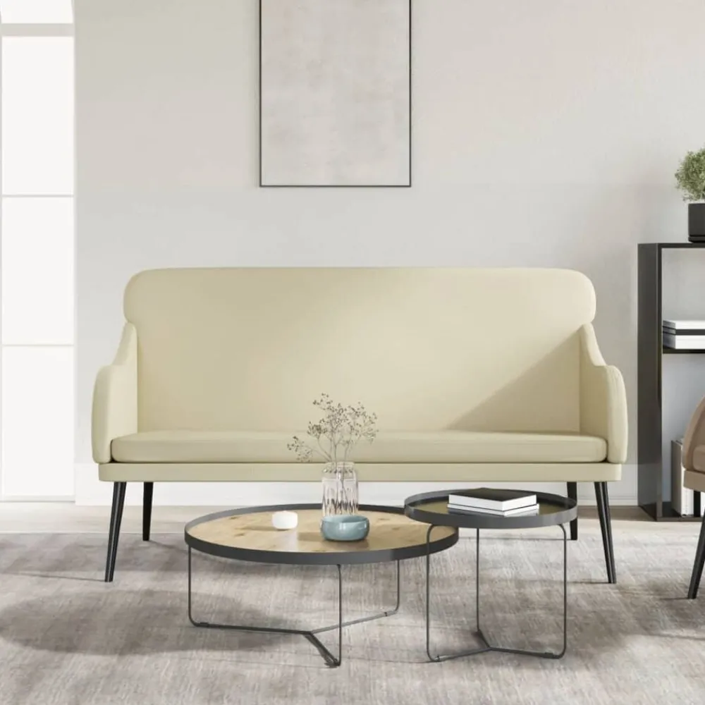 Bankjes*vidaXL Bankje 110x76x80 cm kunstleer crèmekleurig crème