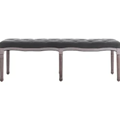 Bankje 150x40x48 cm linnen massief hout>vidaXL New