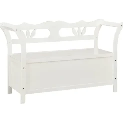 Bankjes*vidaXL Bankje 107x45x75,5 cm massief vurenhout Wit
