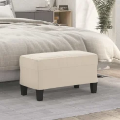 Bankjes*vidaXL Bankje 70x35x41 cm microvezelstof crème cr&egrave;me