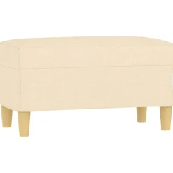 Bankje 70x35x41 cm stof crèmekleurig>vidaXL