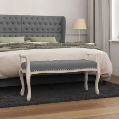 Bankje 110x45x60 cm stof donker>vidaXL Clearance