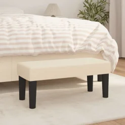 Bankjes*vidaXL Bankje 70x30x30 cm stof crèmekleurig Cr&egrave;me
