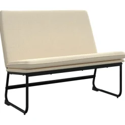 Bankjes*vidaXL Bankje 100x75x76 cm stof crèmekleurig Cr&egrave;me