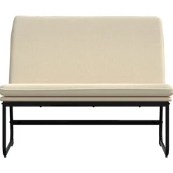 Bankjes*vidaXL Bankje 100x75x76 cm stof crèmekleurig Cr&egrave;me
