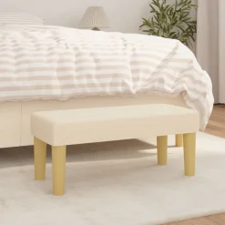 Bankjes*vidaXL Bankje 70x30x30 cm stof crèmekleurig Cr&egrave;me