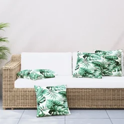 Woon- & Tuinaccessoires*vidaXL Bankkussens 4 st 40x40 cm stof Bladpatroon