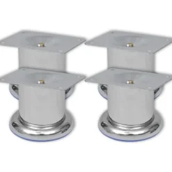 Bankpoten rond 8 st 60 mm chroomkleurig>vidaXL