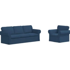 Banken*vidaXL Bankstel 2 pcs 215 x 82 x 80 cm Stof Blauw