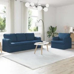 Banken*vidaXL Bankstel 2 pcs 201 x 80 x 85 cm Stof Blauw