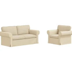 Banken*vidaXL Bankstel 2 pcs Crème 175 x 82 x 80 cm Stof Crème