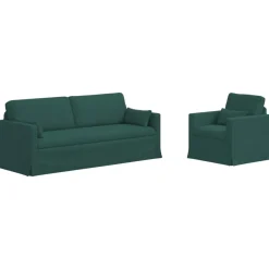 Banken*vidaXL Bankstel 2 pcs 198 x 78 x 80 cm Stof Donkergroen