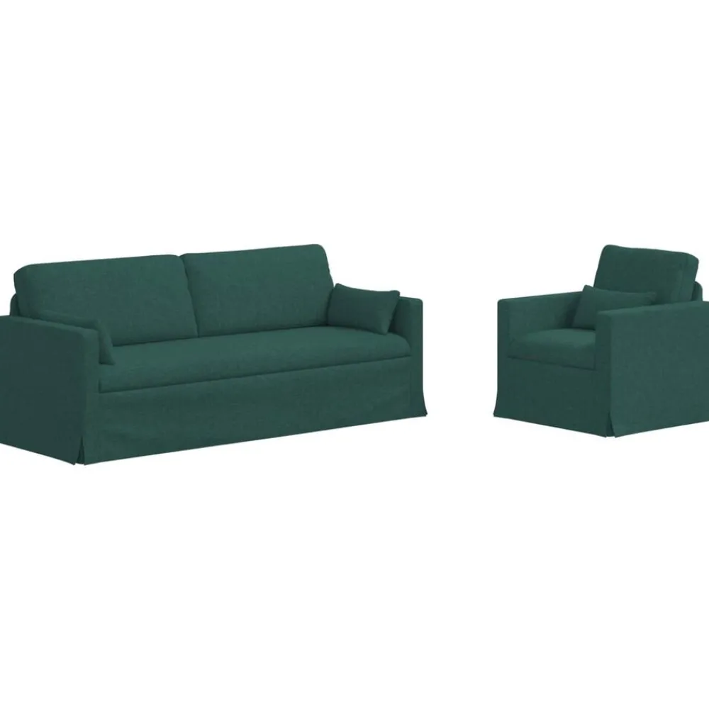 Banken*vidaXL Bankstel 2 pcs 198 x 78 x 80 cm Stof Donkergroen