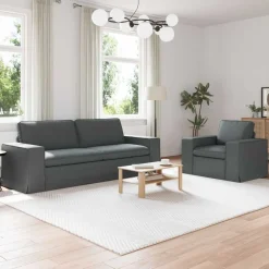 Banken*vidaXL Bankstel 2 pcs 222 x 80 x 82 cm Stof Donkergrijs
