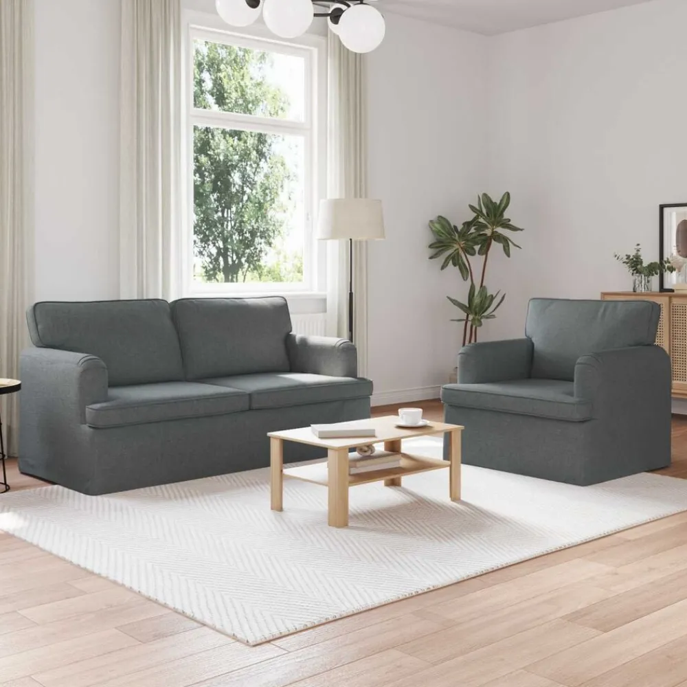 Bankstel 2 pcs 162 x 80 x 85 cm Stof>vidaXL Best