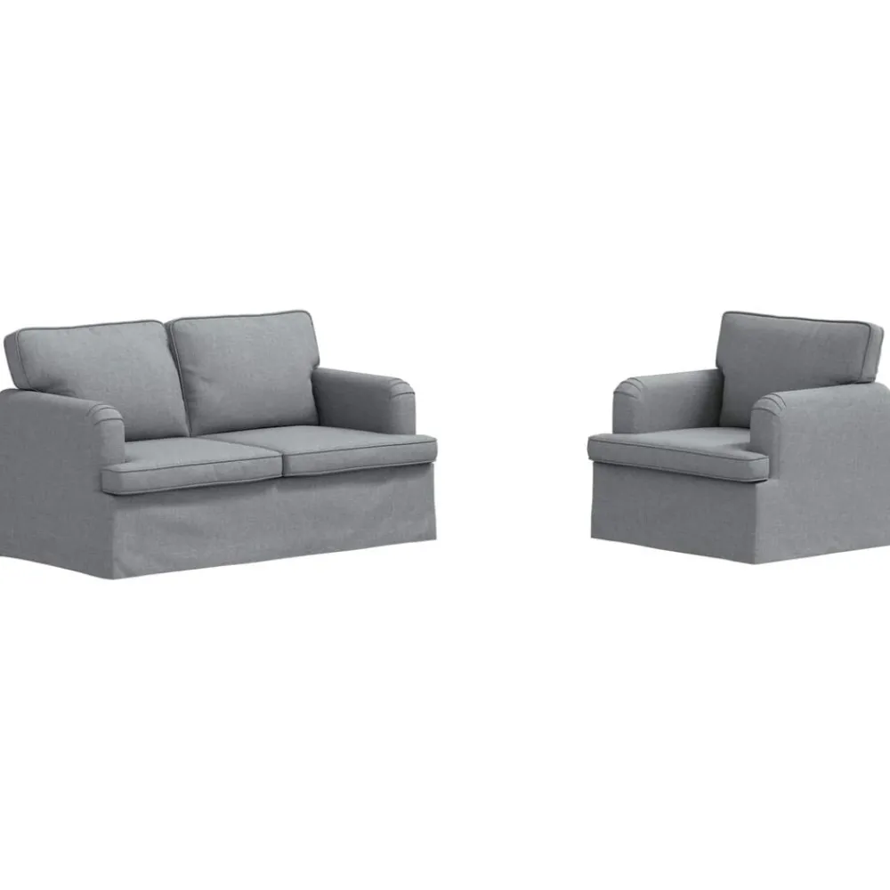 Banken*vidaXL Bankstel 2 pcs 144 x 80 x 85 cm Stof Lichtgrijs