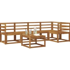 Meubelsets*vidaXL Bankstel 6 pcs Massief Acaciahout Naturel