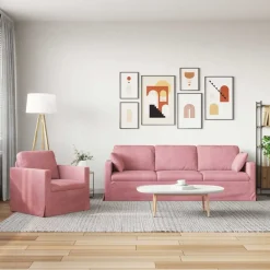 Bankstel 2 pcs 228 x 78 x 80 cm Fluweel><noscript><img width=