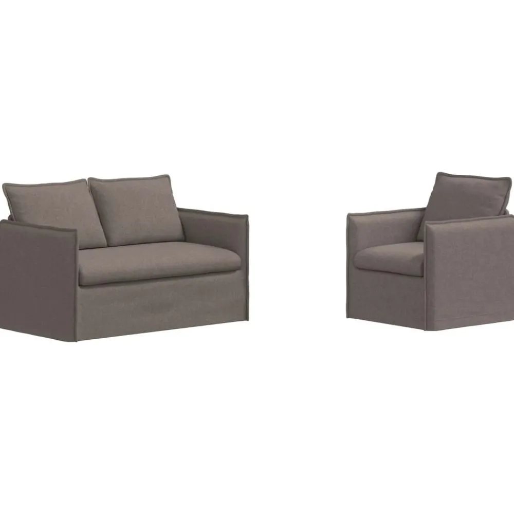 Banken*vidaXL Bankstel 2 pcs 136 x 82 x 85 cm Stof Taupe