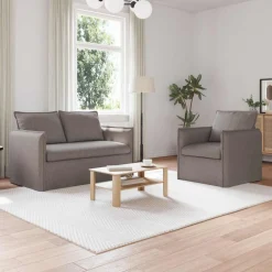 Banken*vidaXL Bankstel 2 pcs 136 x 82 x 85 cm Stof Taupe