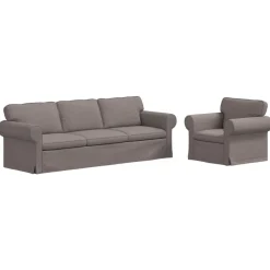 Banken*vidaXL Bankstel 2 pcs 245 x 82 x 80 cm Stof Taupe