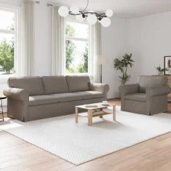 Banken*vidaXL Bankstel 2 pcs 245 x 82 x 80 cm Stof Taupe