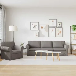 Banken*vidaXL Bankstel 2 pcs 245 x 82 x 80 cm Stof Taupe