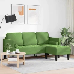 Banken*vidaXL Bankstel met kussen Polyester Lichtgroen