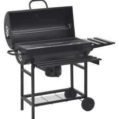 Keuken & Eetkamer*vidaXL Barbecuevat met wielen en schappen 115x85x95 cm staal zwart