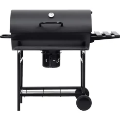 Keuken & Eetkamer*vidaXL Barbecuevat met wielen en schappen 115x85x95 cm staal zwart