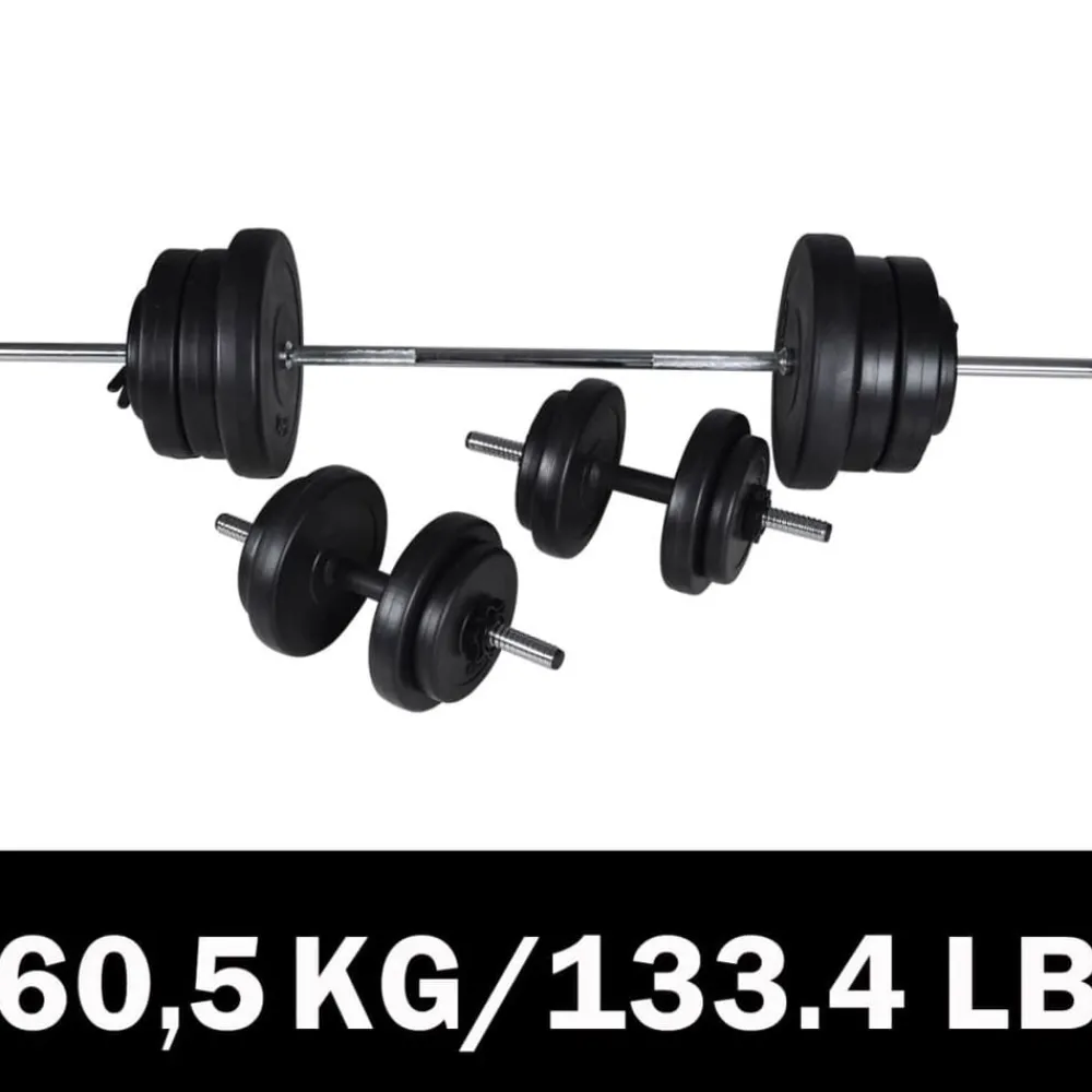 Fitness*vidaXL Barbell- en dumbbellset 60,5 kg