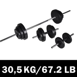 Barbell- en dumbbellset 30,5 kg>vidaXL