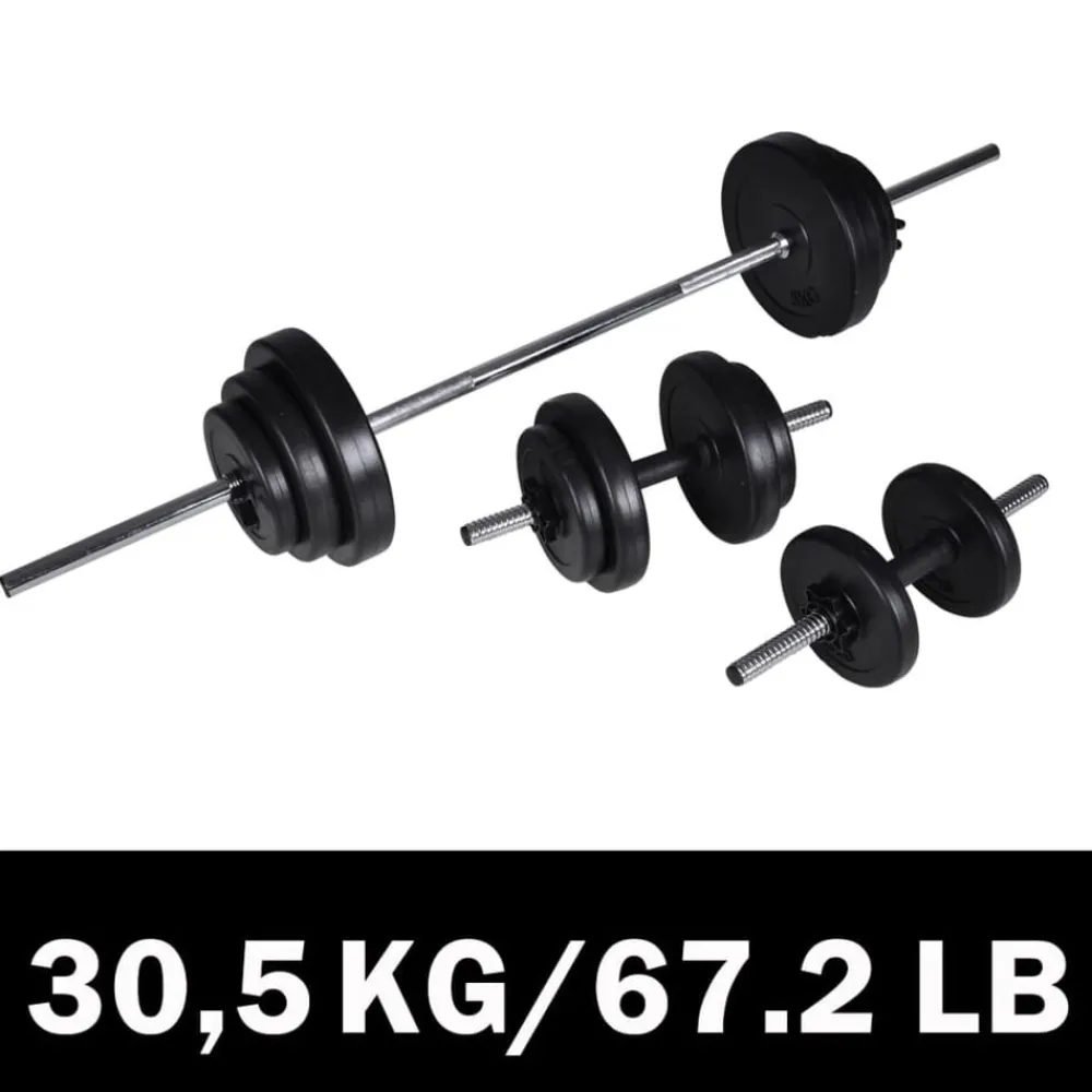 Barbell- en dumbbellset 30,5 kg>vidaXL