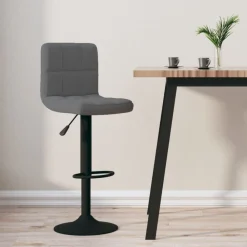 Stoelen*vidaXL Barkruk fluweel Donkergrijs