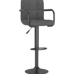 Stoelen*vidaXL Barkruk fluweel Donkergrijs
