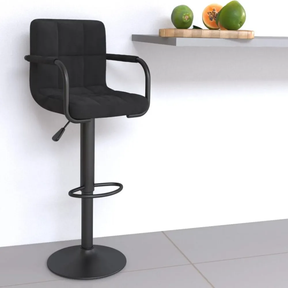 Stoelen*vidaXL Barkruk fluweel Zwart