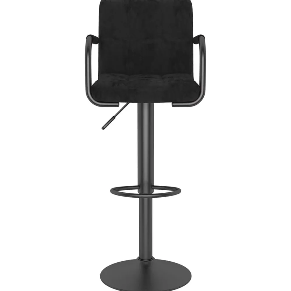 Stoelen*vidaXL Barkruk fluweel Zwart