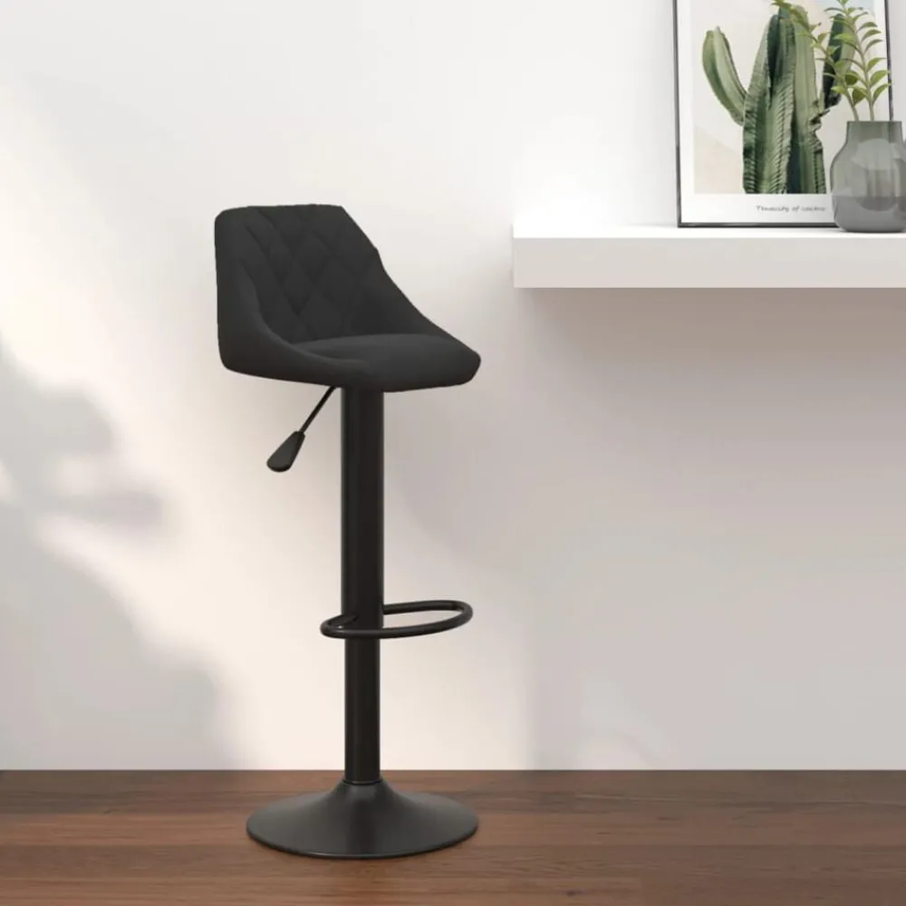 Stoelen*vidaXL Barkruk fluweel Zwart