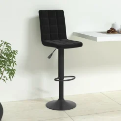 Stoelen*vidaXL Barkruk fluweel Zwart