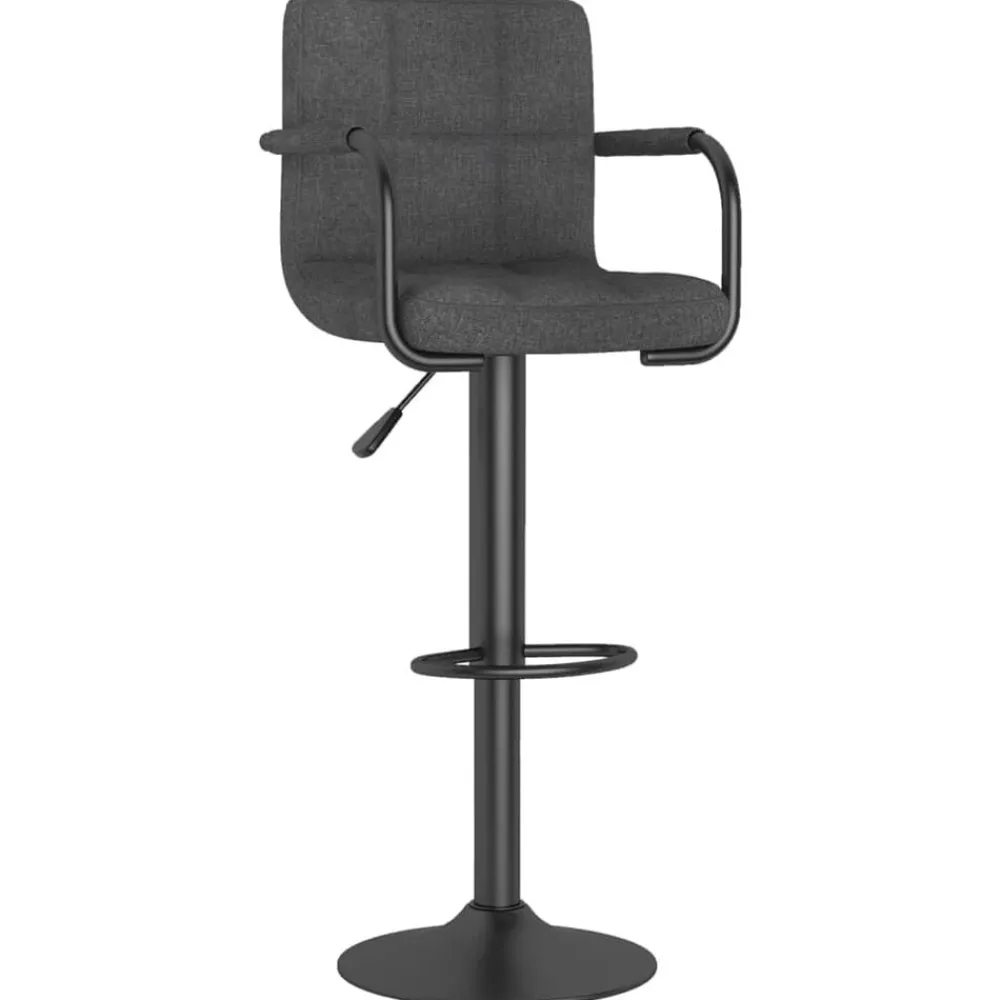 Stoelen*vidaXL Barkruk stof Donkergrijs