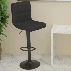 Stoelen*vidaXL Barkruk stof Zwart