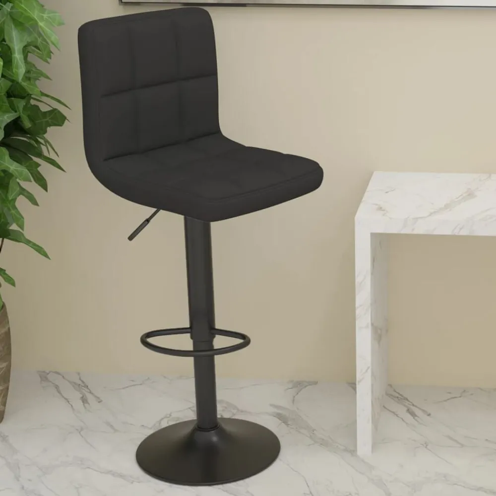 Stoelen*vidaXL Barkruk stof Zwart