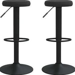 Stoelen*vidaXL Barkrukken 2 st fluweel Zwart