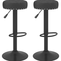 Stoelen*vidaXL Barkrukken 2 st fluweel Zwart